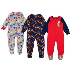 Kids Headquarters Set Of 3 Fleece Pajama Footies
